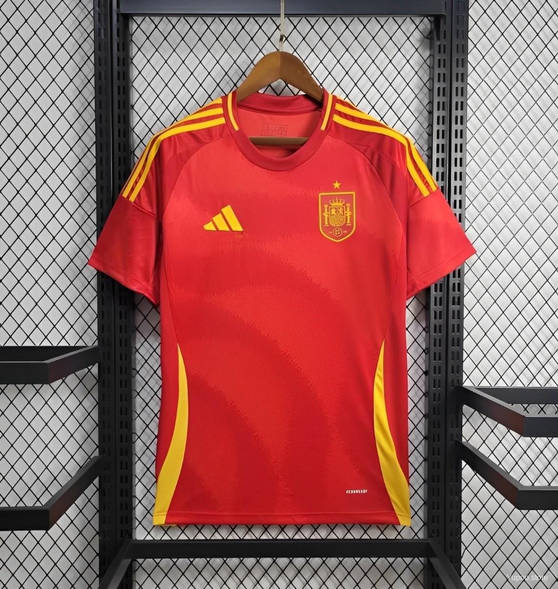 Camiseta de fútbol España 2024 LOCAL MANGA CORTA VERSION FAN